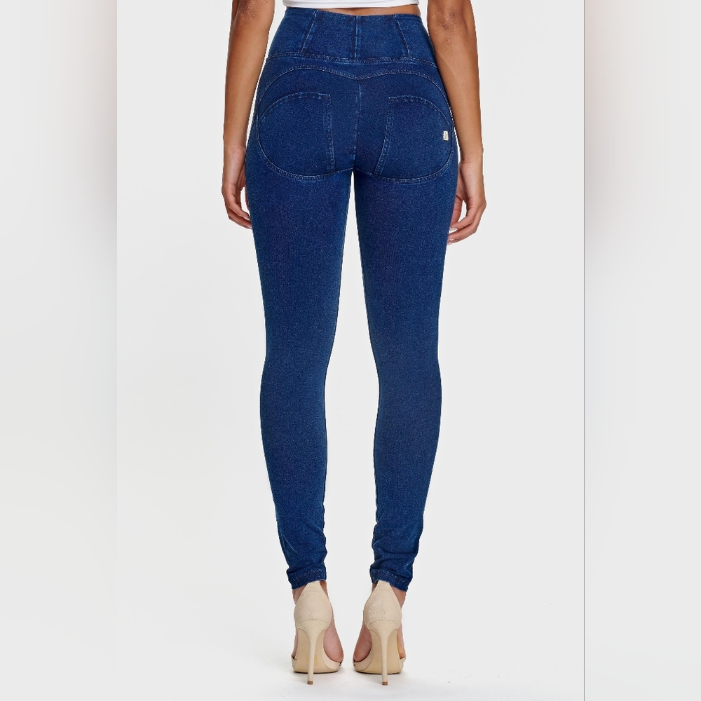Small Freddy Jeans.High Waist Full Length WR.UP Denim.Dark Blue+Blue Stitching